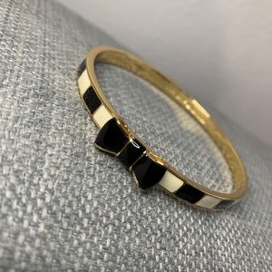 Kate Spade ♠️ Black & White Stripes Bow Bracelet